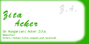 zita acker business card
